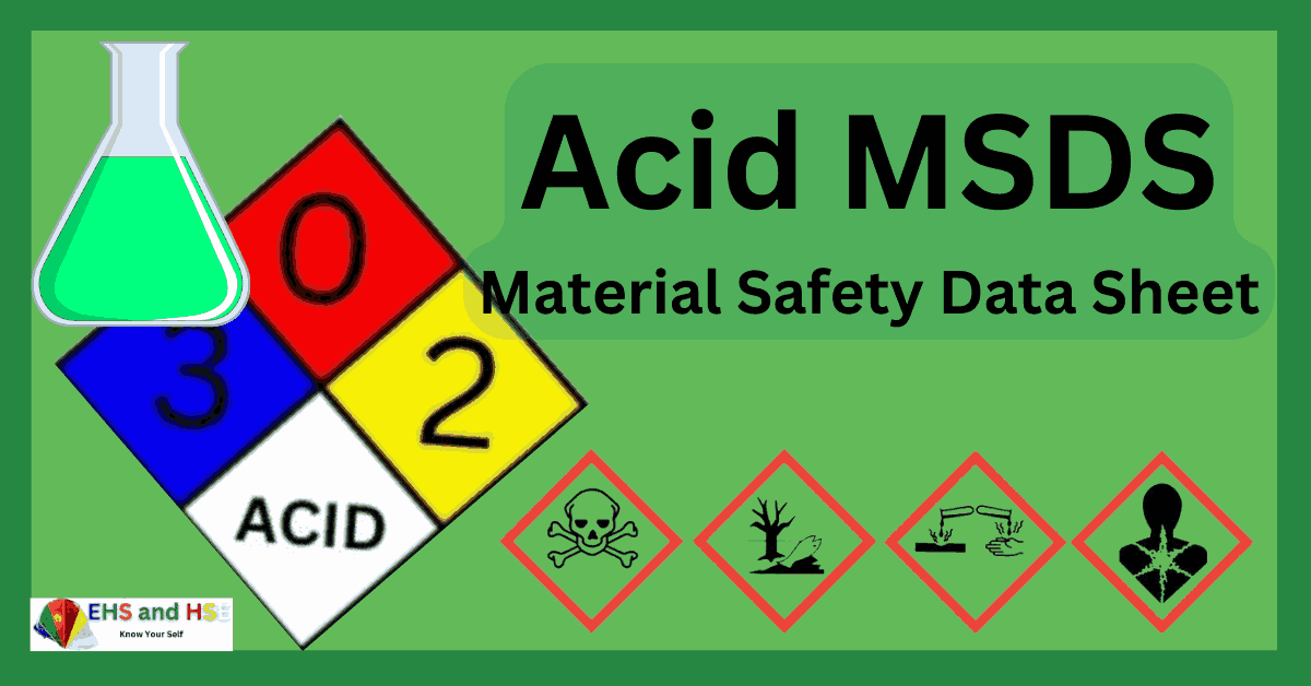 Sample MSDS of acid with NFPA and GHS hazard Pictoram
